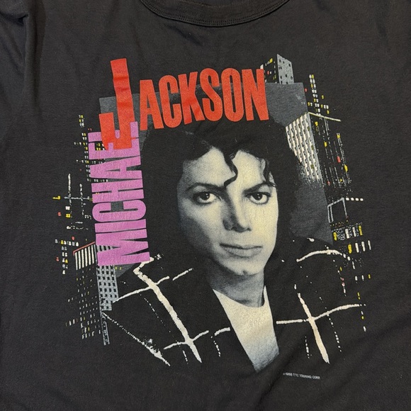 VINTAGE Michael Jackson BAD Tour 88 single stitch 80s T-shirt size XL EUC - Picture 4 of 8